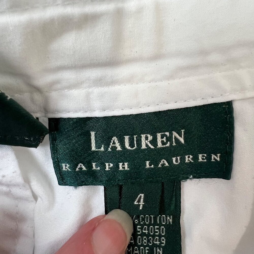 Lauren‎ Ralph Lauren Womens White Cargo Shorts Size 4 100% Cotton Drawstring - Picture 6 of 13